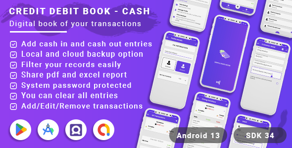 Credit Debit Book Cash Book Digital Khata BookAndroid