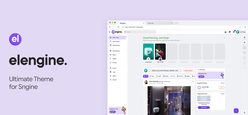 Elengine Theme for Sngine