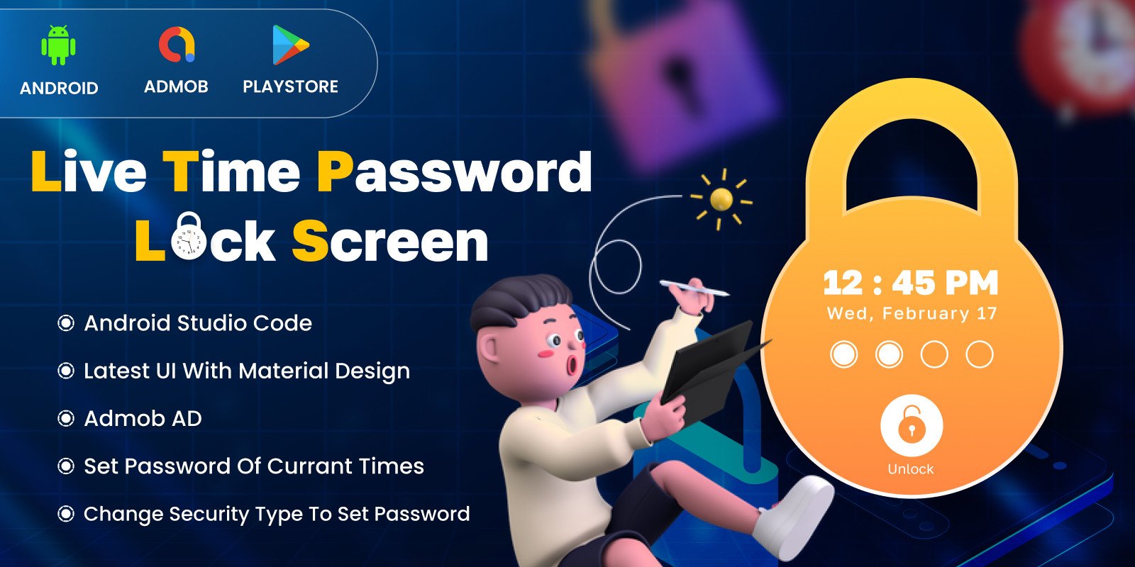 Live Time Password Lock Screen