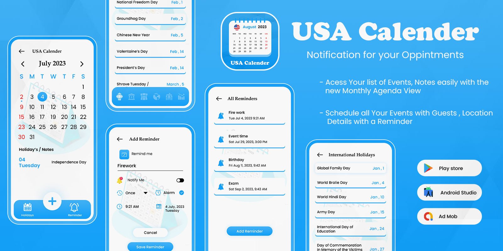 US Calendar