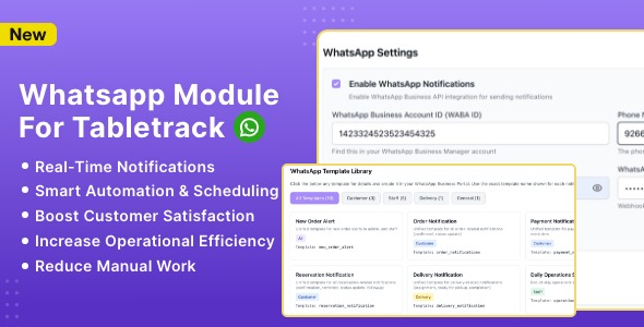 WhatsApp Module for TableTrack